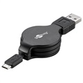 Câble de Données & de Charge MicroUSB Rétractable Goobay - 1m - Noir