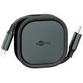 Câble USB-C rétractable Goobay - 1m, 15W - Noir