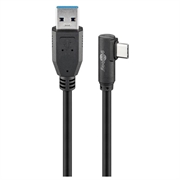 Goobay USB-C Cable w/Angle 3m - USB-C/USB-A - Black