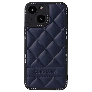 Coque Hybride iPhone 14 Plus Good Luck Rhombic Grid - Noire