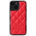 Coque Hybride iPhone 14 Plus Good Luck Rhombic Grid - Rouge