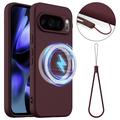 Coque Google Pixel 10 Pro en Silicone Liquide - Compatible MagSafe - Vin Rouge