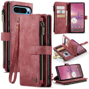 Étui Portefeuille Google Pixel 10 Pro XL Multifonctionnel Caseme C30 - Rouge
