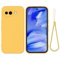 Coque Google Pixel 10a en silicone liquide avec dragonne - Jaune