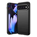 Coque Google Pixel 11 Pro XL en TPU Brossé - Fibre de Carbone - Noire
