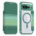 Étui à rabat magnétique élégant Google Pixel 11 Pro XL avec emplacements pour cartes RFID - Vert foncé