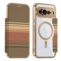 Étui à rabat magnétique élégant Google Pixel 11 Pro XL avec emplacements pour cartes RFID - Marron