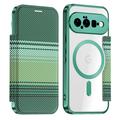 Étui à rabat magnétique élégant Google Pixel 11 avec emplacements pour cartes RFID - Vert foncé