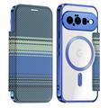 Étui à rabat magnétique élégant Google Pixel 11 avec emplacements pour cartes RFID - Bleu