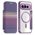 Étui à rabat magnétique élégant Google Pixel 11 avec emplacements pour cartes RFID - Violet