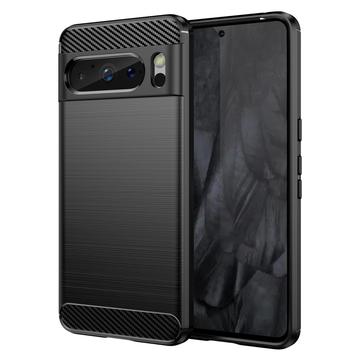 Coque Google Pixel 8 Pro en TPU Brossé - Fibre de Carbone - Noire