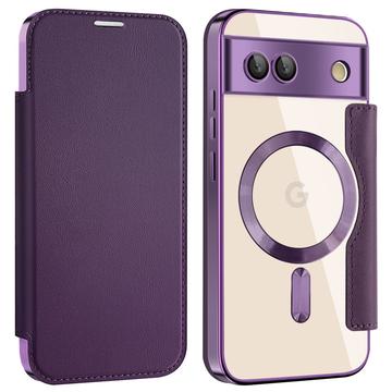 Étui à rabat Google Pixel 8a avec fente pour carte - Compatible MagSafe - Violet