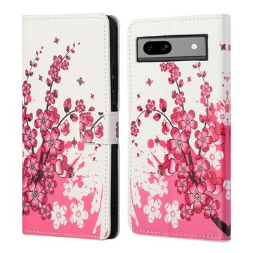 Étui Portefeuille Google Pixel 8a - Série Style - Fleurs Rose