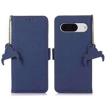 Étui Portefeuille Google Pixel 8a en Cuir avec RFID - Bleu