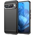 Coque Google Pixel 9/9 Pro en TPU Brossé - Fibre de Carbone - Noire