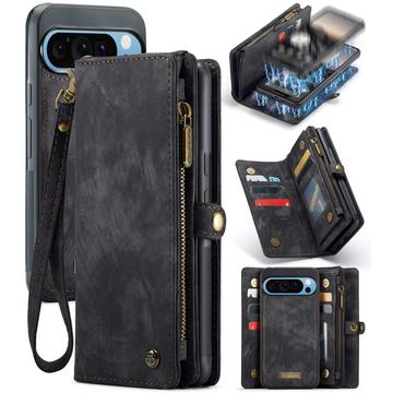 Étui Portefeuille Google Pixel 9 Pro XL Multifonctionnel 2-en-1 Caseme 008 - Noir