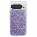 Coque Google Pixel 9 Pro XL en TPU Glitter Flakes - Violete