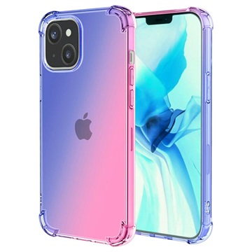 Coque iPhone 14 Plus en TPU Antichoc Pente - Bleue / Rose