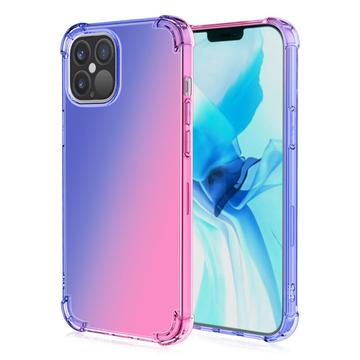 Coque iPhone 15 en TPU Antichoc Pente - Bleue / Rose