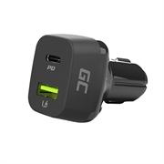 Chargeur de voiture Green Cell 48W avec USB-C Power Delivery et USB-A Quick Charge 3.0 - Chargement rapide pour smartphones et tablettes