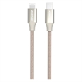 Câble USB-C / Lightning Tressé GreyLime 18W - Certifié MFi - 1m - Beige