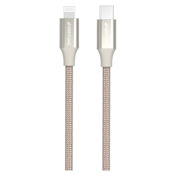 Câble USB-C / Lightning Tressé GreyLime 18W - Certifié MFi - 1m