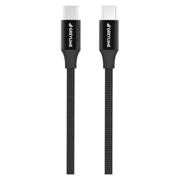 GreyLime Câble USB-C / USB-C tressé 60W - 1m - Noir