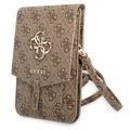 Sac pour smartphone Guess 4G Big Logo avec pochettes pour cartes - Marron