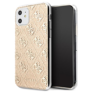 Coque iPhone 11 Guess 4G Glitter Collection - Doré