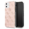 Coque iPhone 11 Guess 4G Glitter Collection - Rose