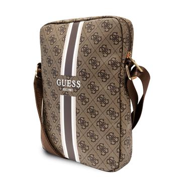 Guess 4G Sacoche universelle pour tablette à rayures imprimées - 10" - Marron