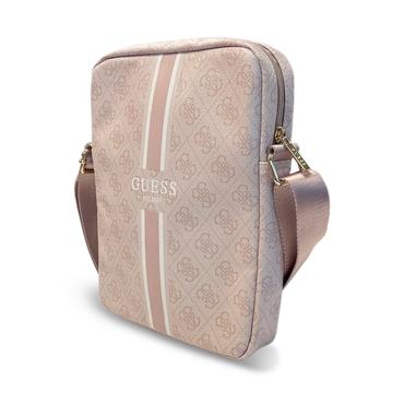 Guess 4G Sacoche universelle pour tablette à rayures imprimées - 10" - Rose