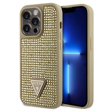 Coque iPhone 15 Pro Guess Rhinestones Triangle Metal Logo