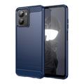Coque HMD Fusion en TPU Brossé - Fibre de Carbone - Bleue