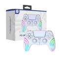 Manette de jeu sans fil HS-PS5230 avec gyroscope à 6 axes et écran RVB pour PlayStation 5/PC - Blanche