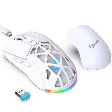 HXSJ T26 RGB Backlit Wireless Mouse / Souris Bluetooth 4800 DPI - Blanc