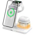 HYY-H33 Station de recharge pliable 5-en-1 15W avec veilleuse - Blanc