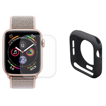 Set de Protection Complète Apple Watch Series SE (2022)/SE/6/5/4 Hat Prince - 40mm - Noir