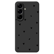 Coque fine Samsung Galaxy A57 en TPU avec motif cœur - Noire