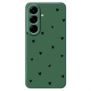 Coque fine Samsung Galaxy A57 en TPU avec motif cœur - Verte / Noire