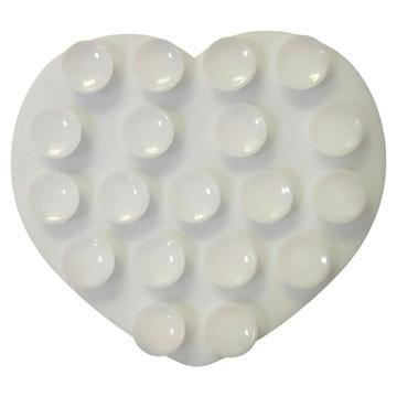 Porte-téléphone à ventouse en silicone en forme de coeur