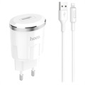 Chargeur avec Câble Lightning Hoco C37A USB - 2.4A - Blanc