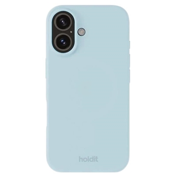 Coque iPhone 16 en Silicone Holdit - Bleu minéral
