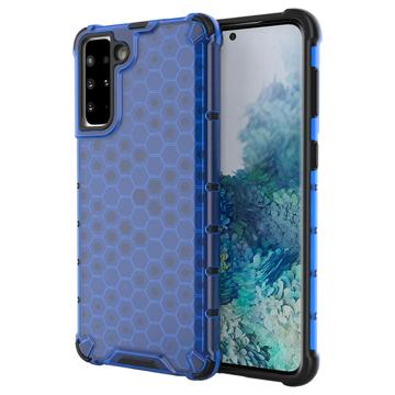 Coque Hybride Samsung Galaxy S22 5G Honeycomb Armored - Bleu