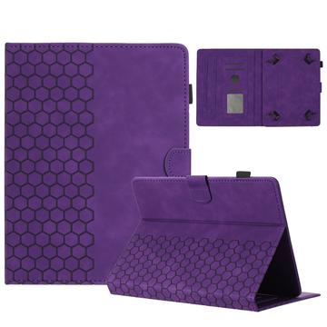 Étui universel pour tablette à motif nid d\'abeille avec fentes pour cartes - 10" - Violet