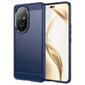 Coque Honor 200 Pro en TPU Brossé - Fibre de Carbone - Bleue