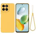 Coque Honor 200 Smart/X7c en silicone liquide avec dragonne - Jaune