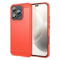 Coque Honor 400 Lite/X70i en TPU Brossé - Fibre de Carbone - Rouge
