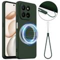 Coque Honor 400 Smart 5G/4G/X7d 4G/5G en Silicone Liquide - Compatible MagSafe - Vert Foncé