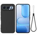 Coque Honor 500 en silicone liquide avec dragonne - Noire